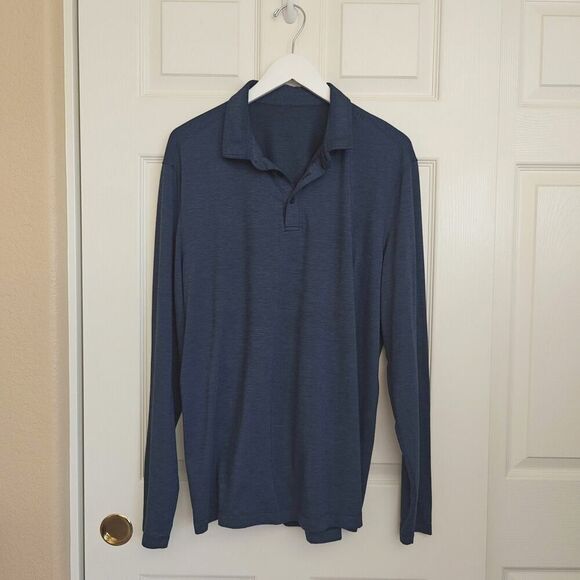Lululemon Evolution Long Sleeve Polo Shirt Nautical Navy sz M - Picture 5 of 11